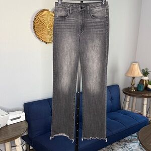 Women's Black Acid Wash Wide Leg Raw Hem High Rise Joe’s Jeans size 27